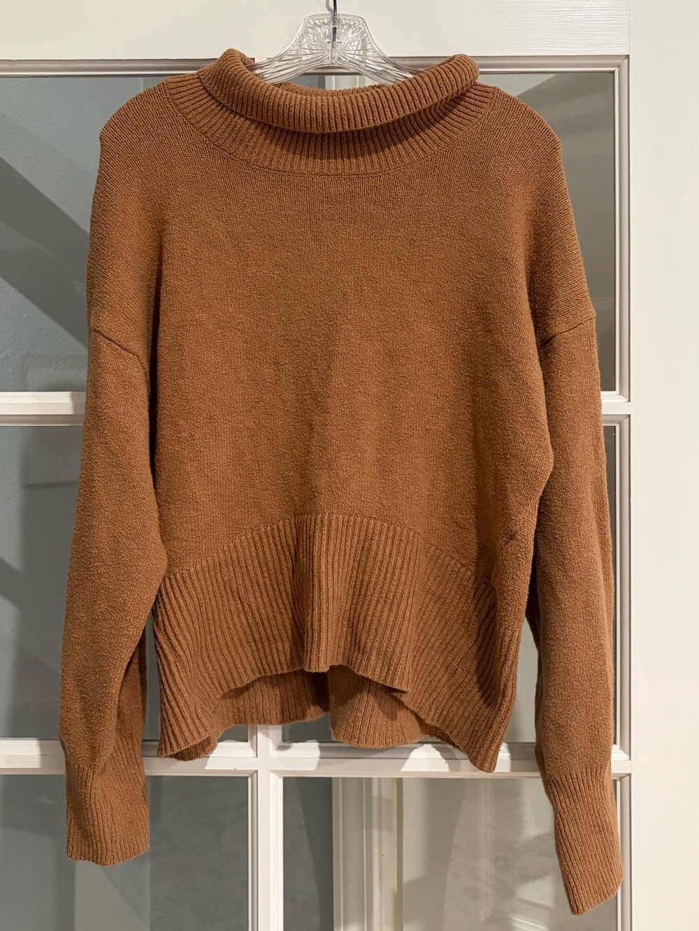 a new day Chestnut Brown Cowl Mock Turtleneck Sweater in Medium